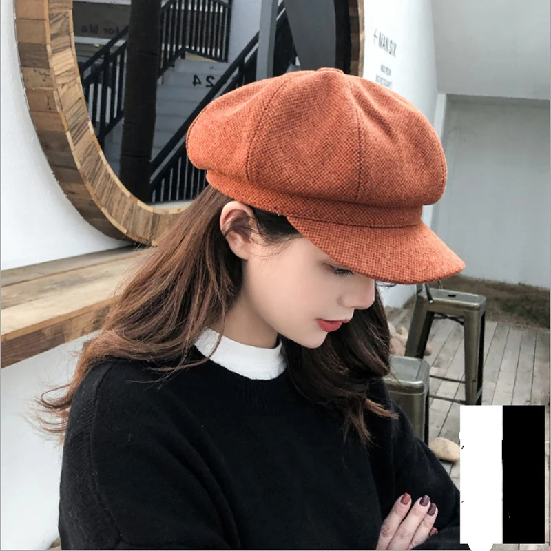 2019 Hot Kvinder Bomuld Beret Hat Britisk Stil Retro Solid Farve Ottekantede Cap Kvindelige Foråret Og Sommeren Maler Hat Visor Cap 0