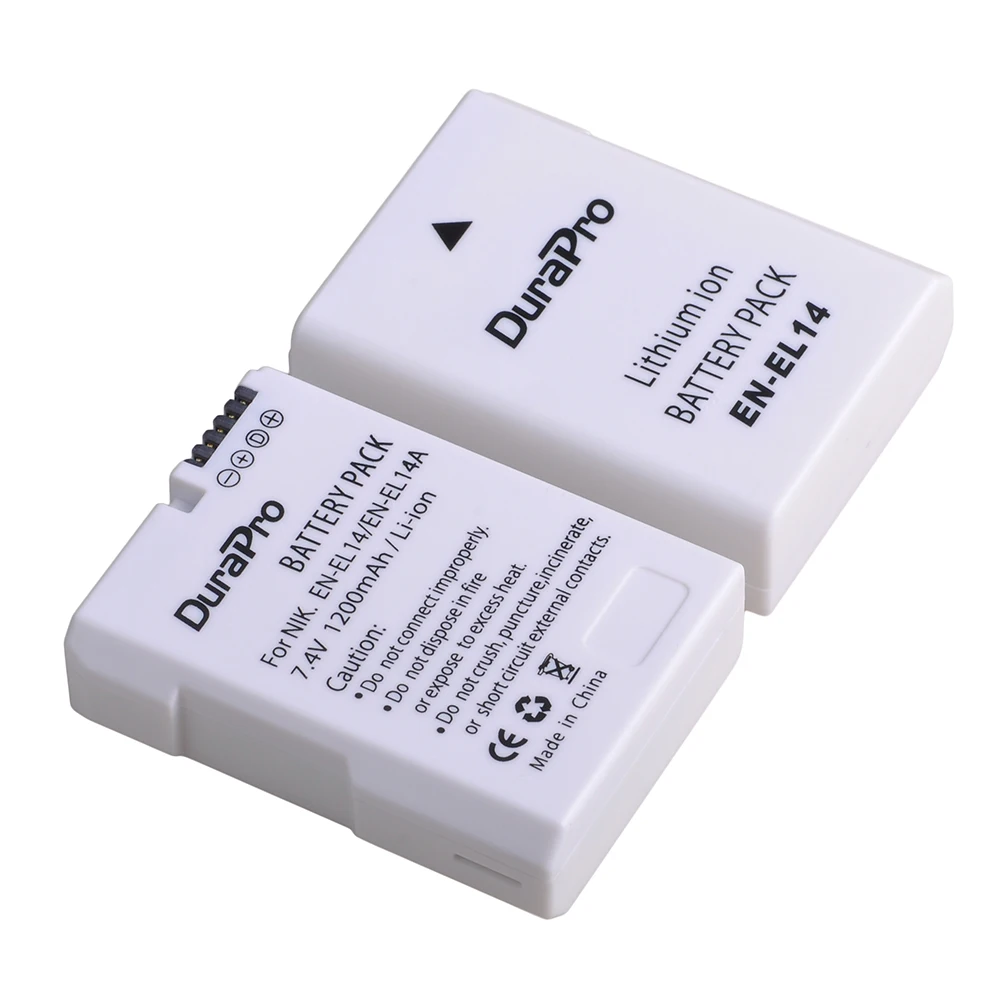 DuraPro DA-EL14a EN-EL14 EL14-Batteri + LCD-USB-Oplader til Nikon D5600,D5500,D5300,D5200,D5100,D3200,D3300,P7800,P7700,P7100 0