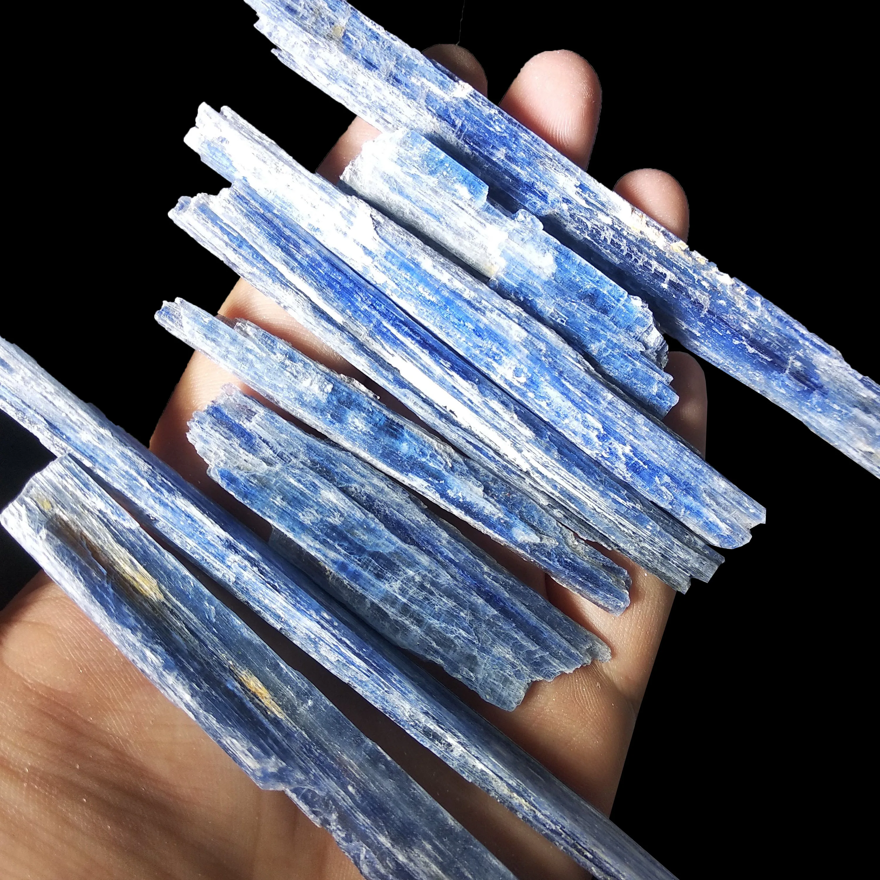 100g naturlige sjældne blå krystal naturlige Kyanite hård sex perle sten mineral prøve healing 0