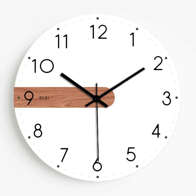 Træ Væg Ure Stue Dekoration Vægur Moderne Design-White Silent Hjem Nordiske Hængende Se Luksus Home Decor Reloj 0