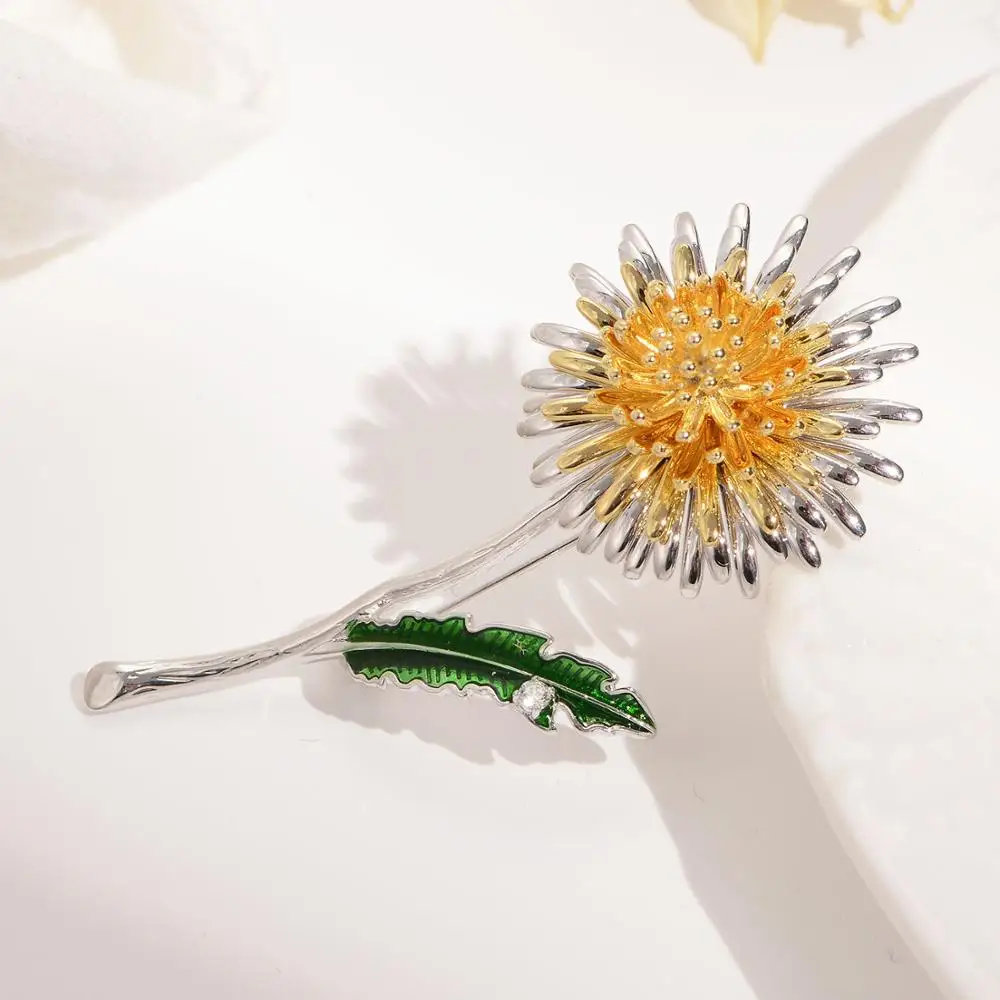 For Søde sun flower emalje brocher corsage daisy tilbehør til kvinder tørklæde spænde trøje solsikke broche pin ~ Smykke Sæt & Mere / www.gourmetconnection.dk