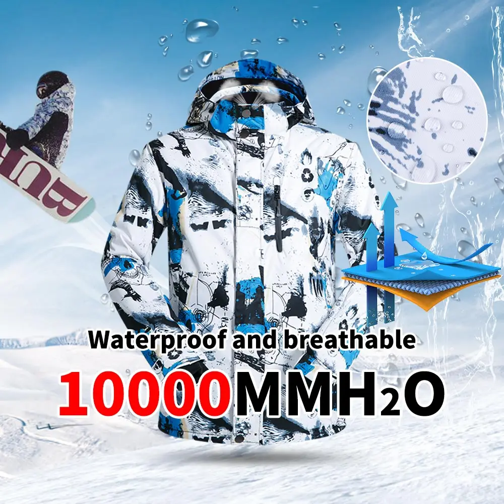 New Ski Jackets And Pants Men Brands Waterproof Snow Snowboard Jacket Hiking Winter Jacket Men Skiing and Snowboarding Clothes 0