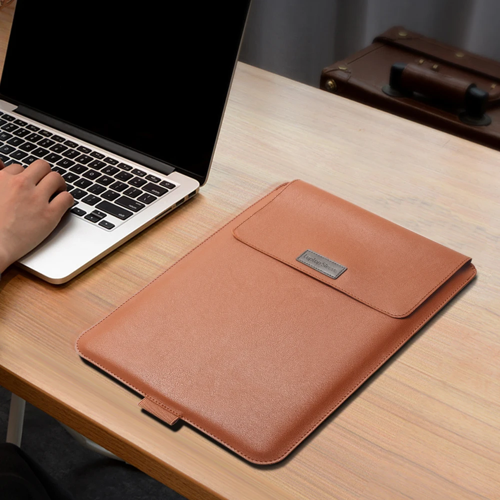 For Laptop taske til macbook air retina pro 11 12 13 14 15 15.6 tommer, pu læder laptop sleeve tilfældet for xiaomi hp huawei matebook Bærbar Computer /