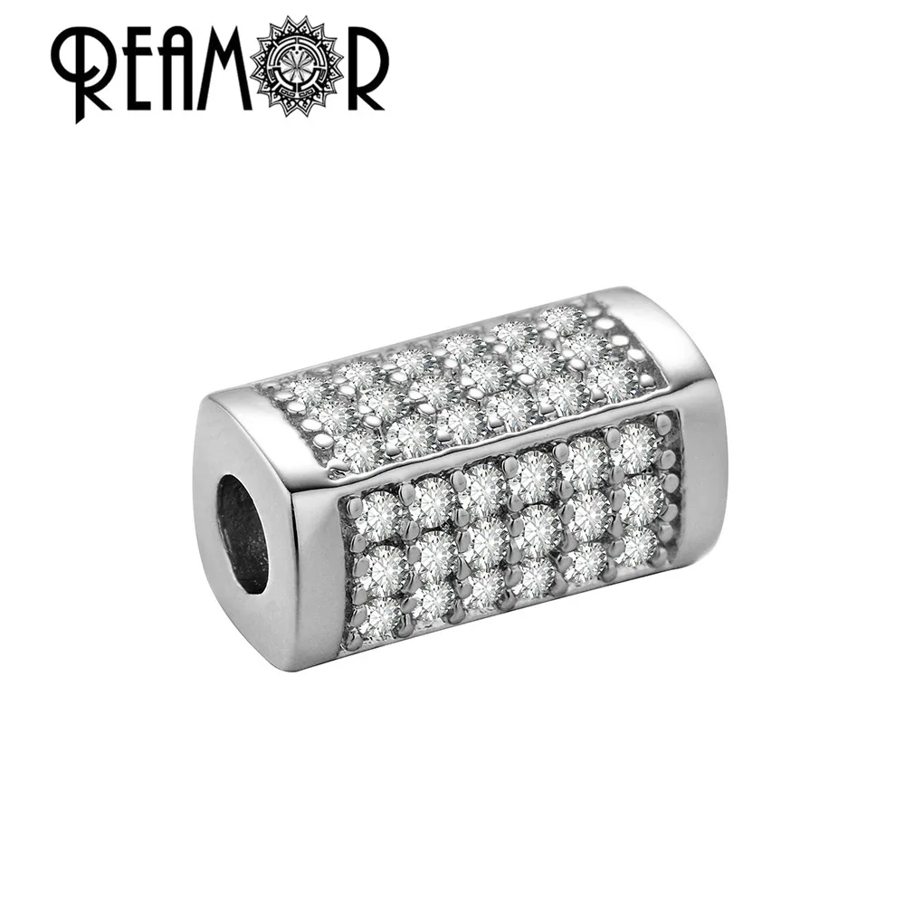REAMOR Top Kvalitet DIY Metal Cylinder Perler Sort Micro Bane Zircon Spacer Perler til smykkefremstilling Beaded Armbånd Tilbehør 0