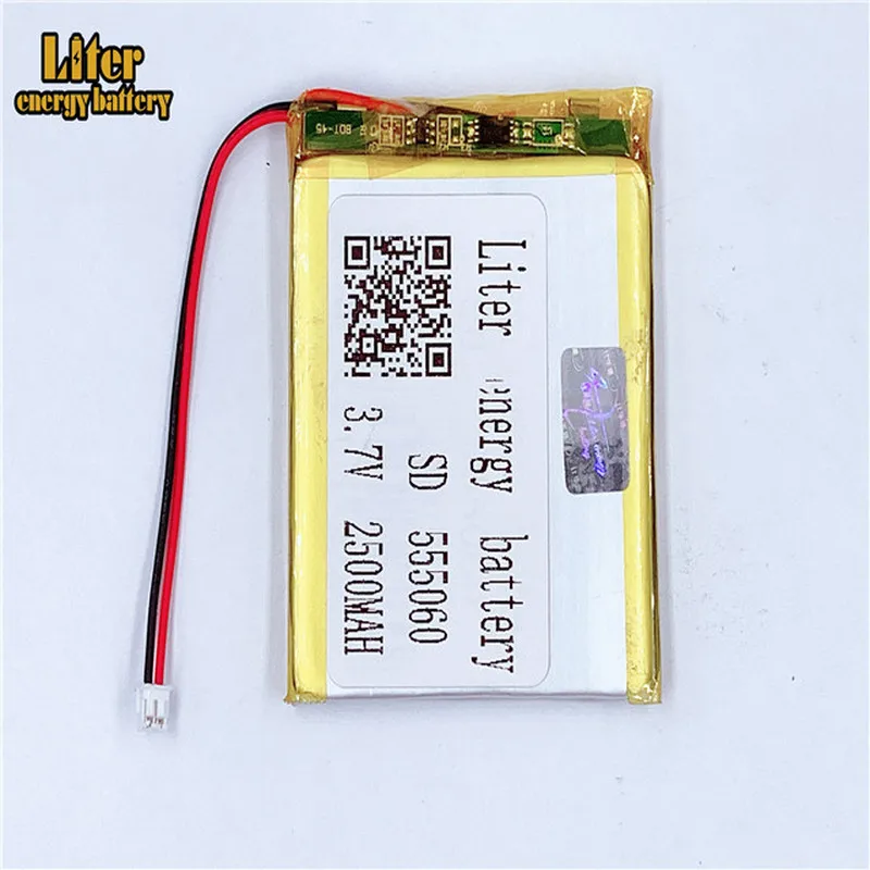 1,5 MM 2pin stik 555060 2500mah 3,7 V e-bøger GPS PDA Bil optager Li-polymer batteri LiPo batteri 0