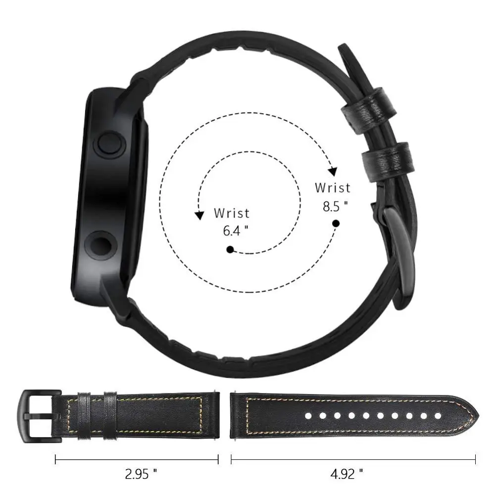 Huawei ur GT 2 strop Til Gear S3 Grænse 22mm ur band Læder Watrchband Armbånd til Samsung Galaxy se 46mm rem 0