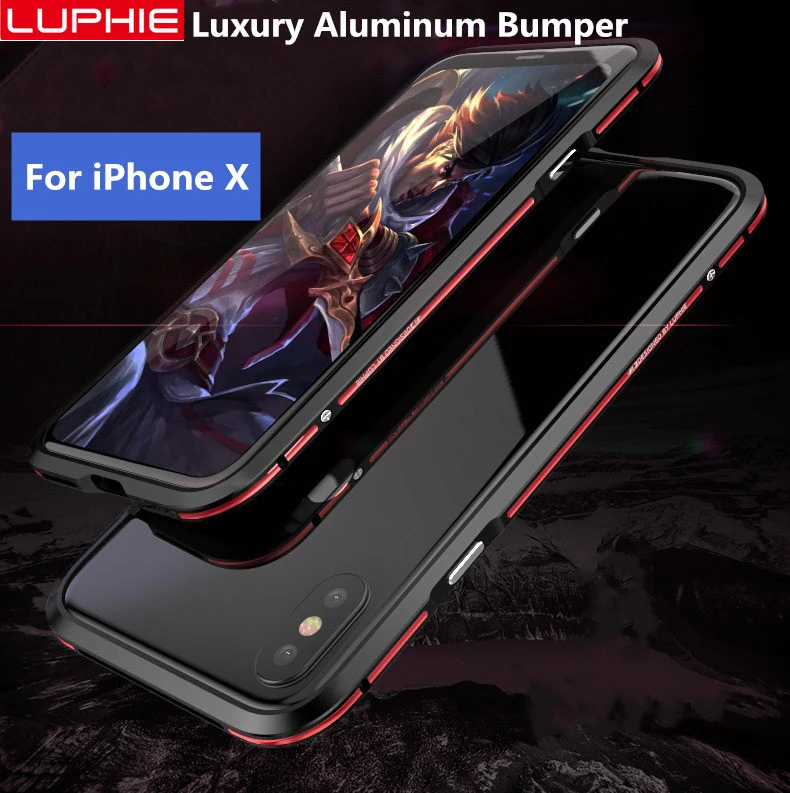 Cover Til iPhone X XS Luksus Oprindelige Luphie Mode Dual Farve Sværd Aluminium Metal Frame Case for iPhone 7 8 Plus 0