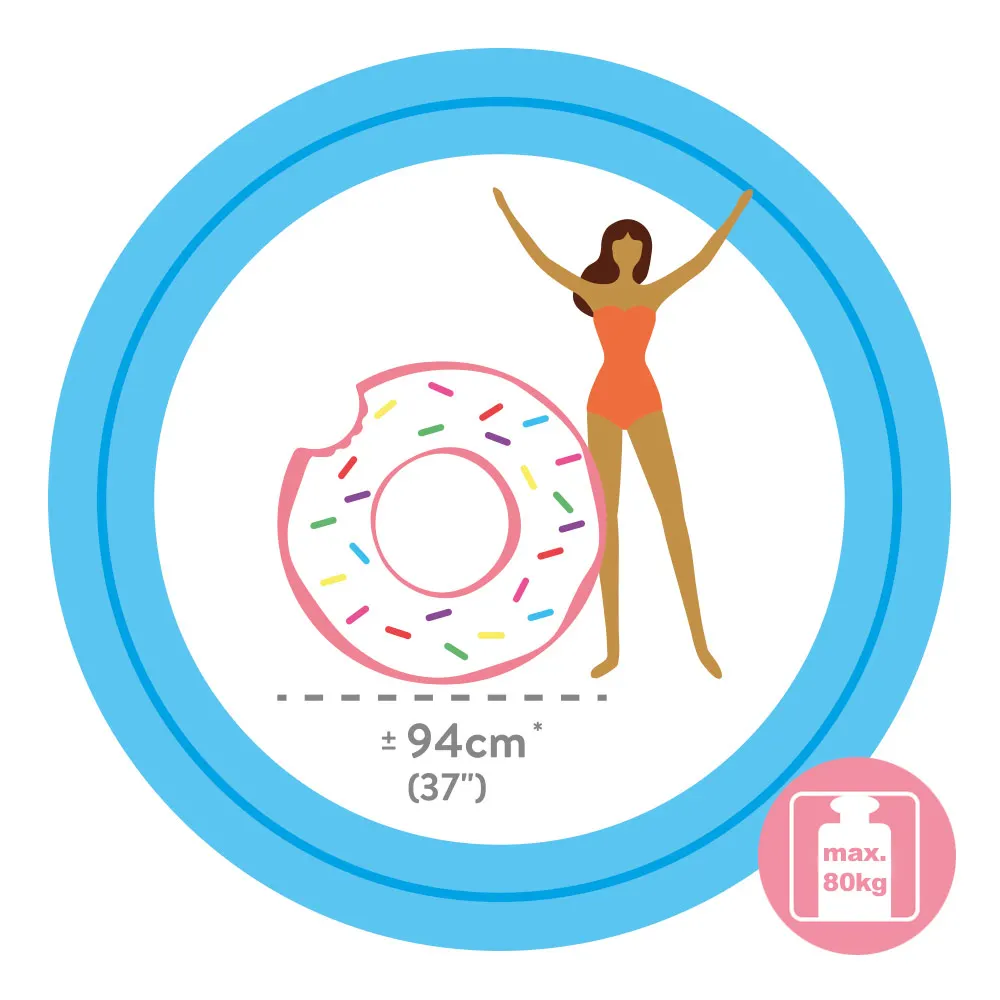 INTEX hjul oppustelige jordbær Donut 107x99 cm, oppustelige donut float, pool spil, strand legetøj for børn 0