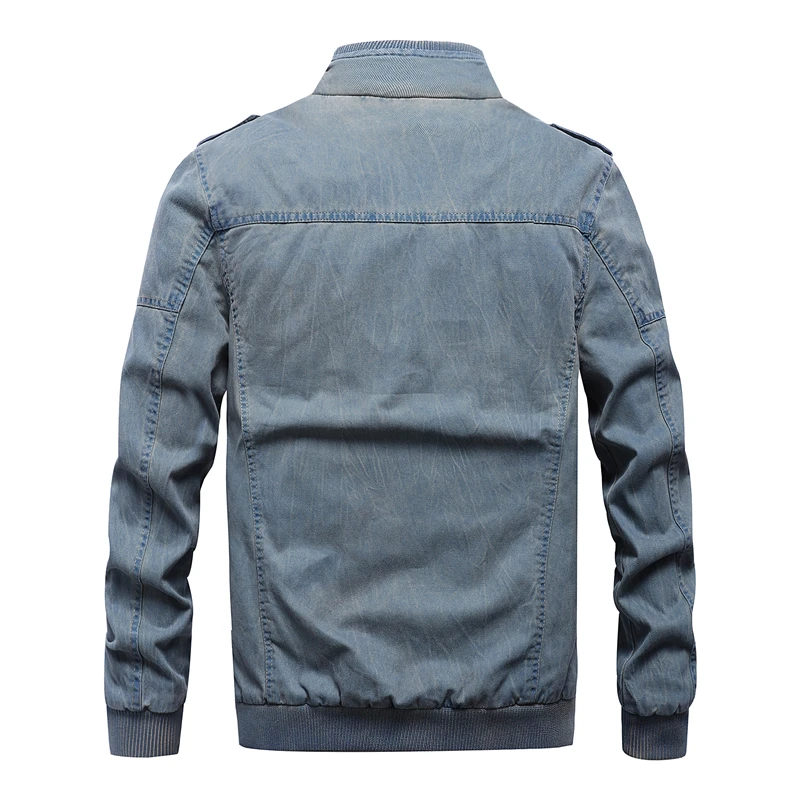 Mærke Tøj 2020 Militære Taktiske Jeans jakke Mænd Casual Vintage Solid Stå Krave, Herre Denim Bombefly Jakke Plus Størrelse 6XL 0