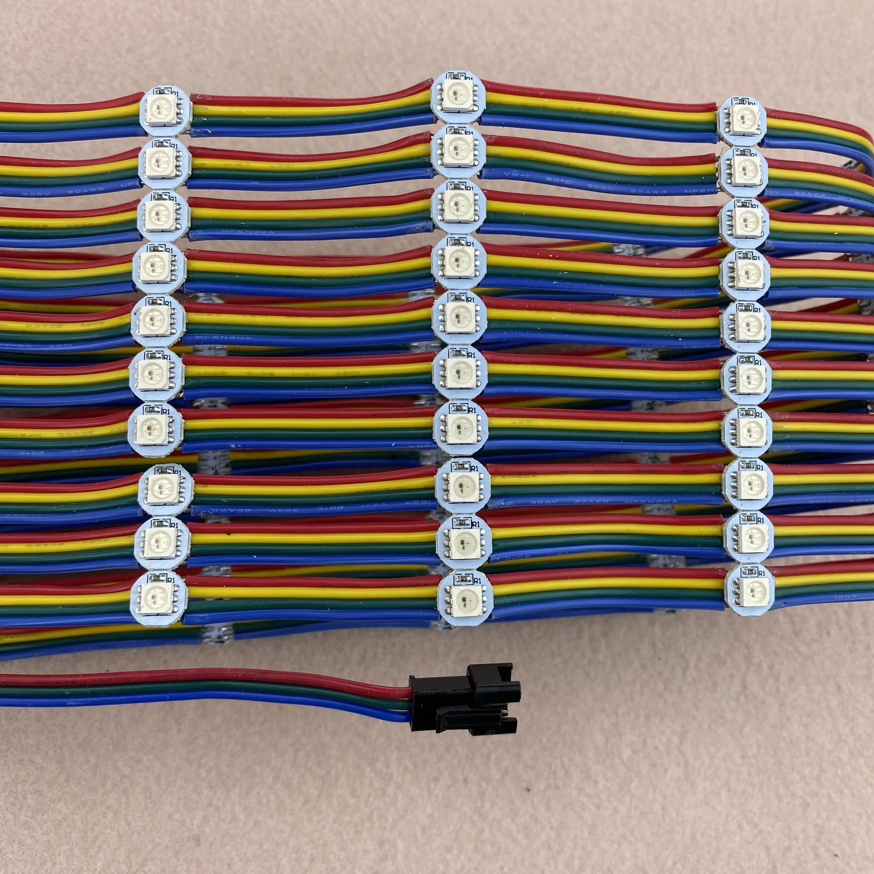 100pcs/string WS2813-RGB fuld farve adresserbare LED pixel lys;dc 5 v indgang;5cm/10cm/15cm wire afstand;med farve wire;IP20 0