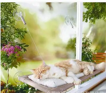 Sæde Window Mount Kat Hængekøje Cute Pet Hængende Senge Bærer 20 kg Kat Komfortable Kat Pet Bed Lang Blød Blød Pet bed 0