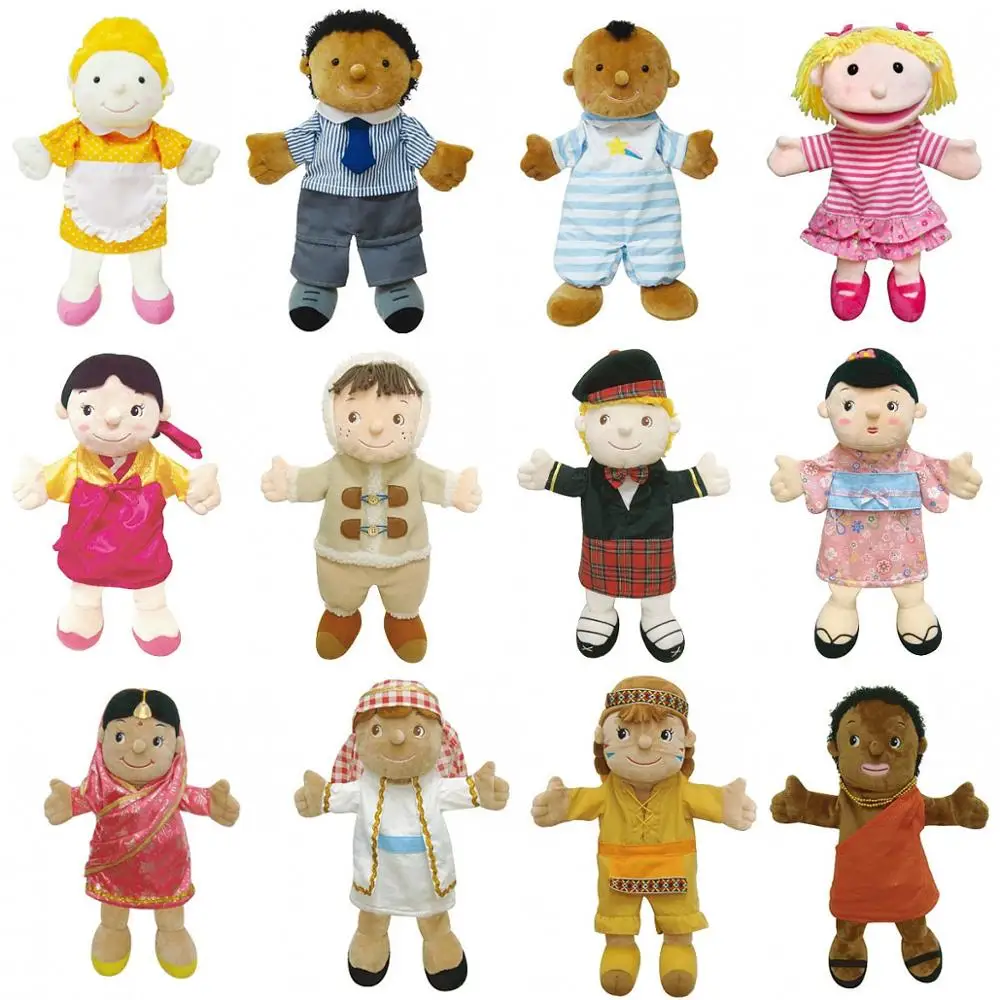 23-35cm Professionelle kjole op sød dreng og pige par hånddukker til toddler tidlig læring af høj kvalitet, bløde dukke-toy 0