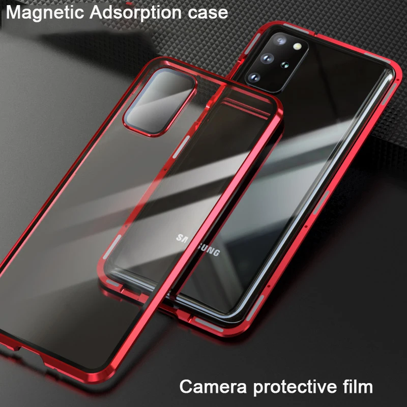 Metal Magnetisk Adsorption Tilfældet For Samsung Galaxy S20 Ultra Tilfælde Dække Hærdet Glas Tilbage Til Galaxy S20 Plus Telefonen Tilfælde Funda 0