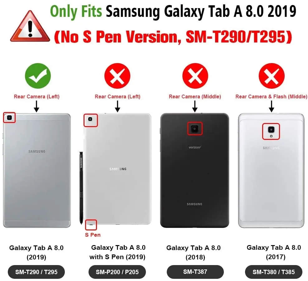 2020 Coque til Samsung Galaxy Tab ET 8,0 2019 SM-T290 T295 T297 Tilfælde 360 Rotation Smart PU taske til Samsung Tab 8.0 T290 Dække 0