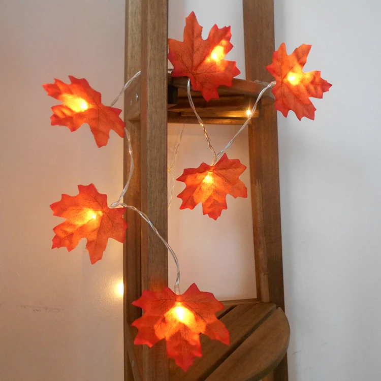 1,5 M 2M 3M LED Efterår, ahorn blade LED-fe string lys ferie part blomst arrangement for nye dekorationer år 0