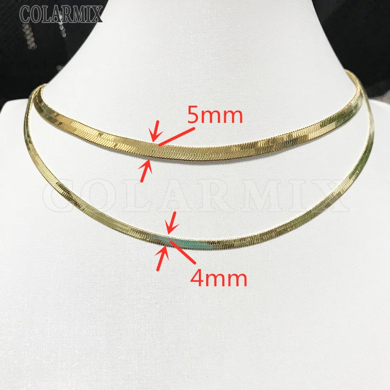 10stk Slange Fed kæde mix størrelse, Tilbehør til kvinder guld fyldt kæde snake-form halskæde 9647 0