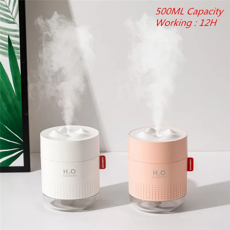 500ML Stor Kapacitet Ultralyd Luft Luftfugter med Romantiske Lampe USB Bil Tåge Kaffefaciliteter Aroma Olie Diffuser Aromaterapi Befugtningsapparater 0