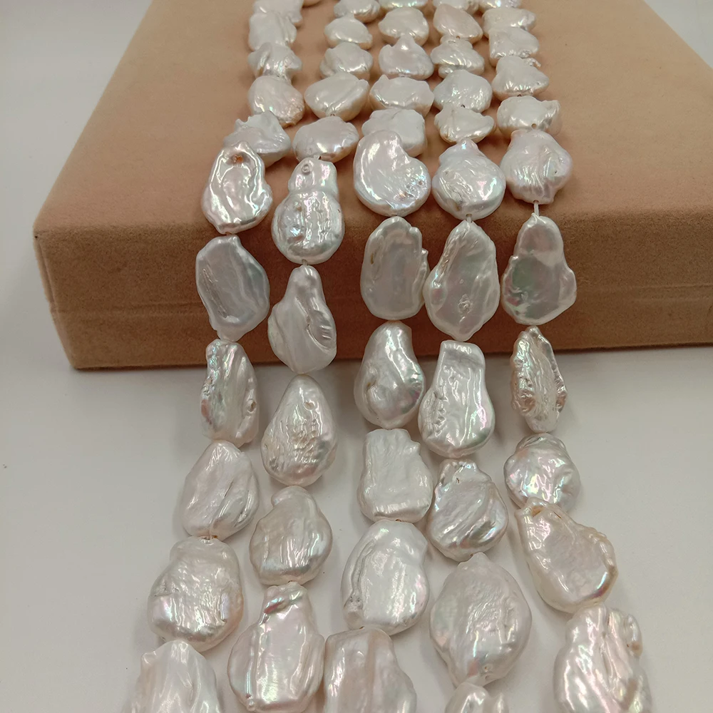 Pearl perler, Natur ferskvand løs perle med barok form, STOR BAROK form perle, stor keshi pearl har få repareret 0