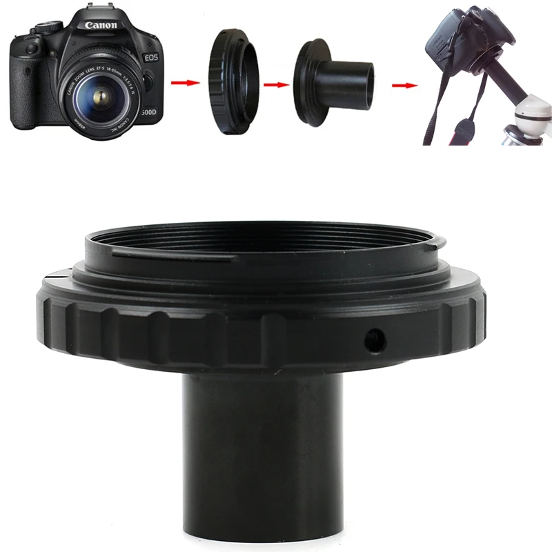 Biologiske Mikroskop-Mount-Adapter (T-mount ) + T2 Linse Adapter Ring 23.2 mm Okular Porte Til Canon Nikon EOS SLR Kamera 0