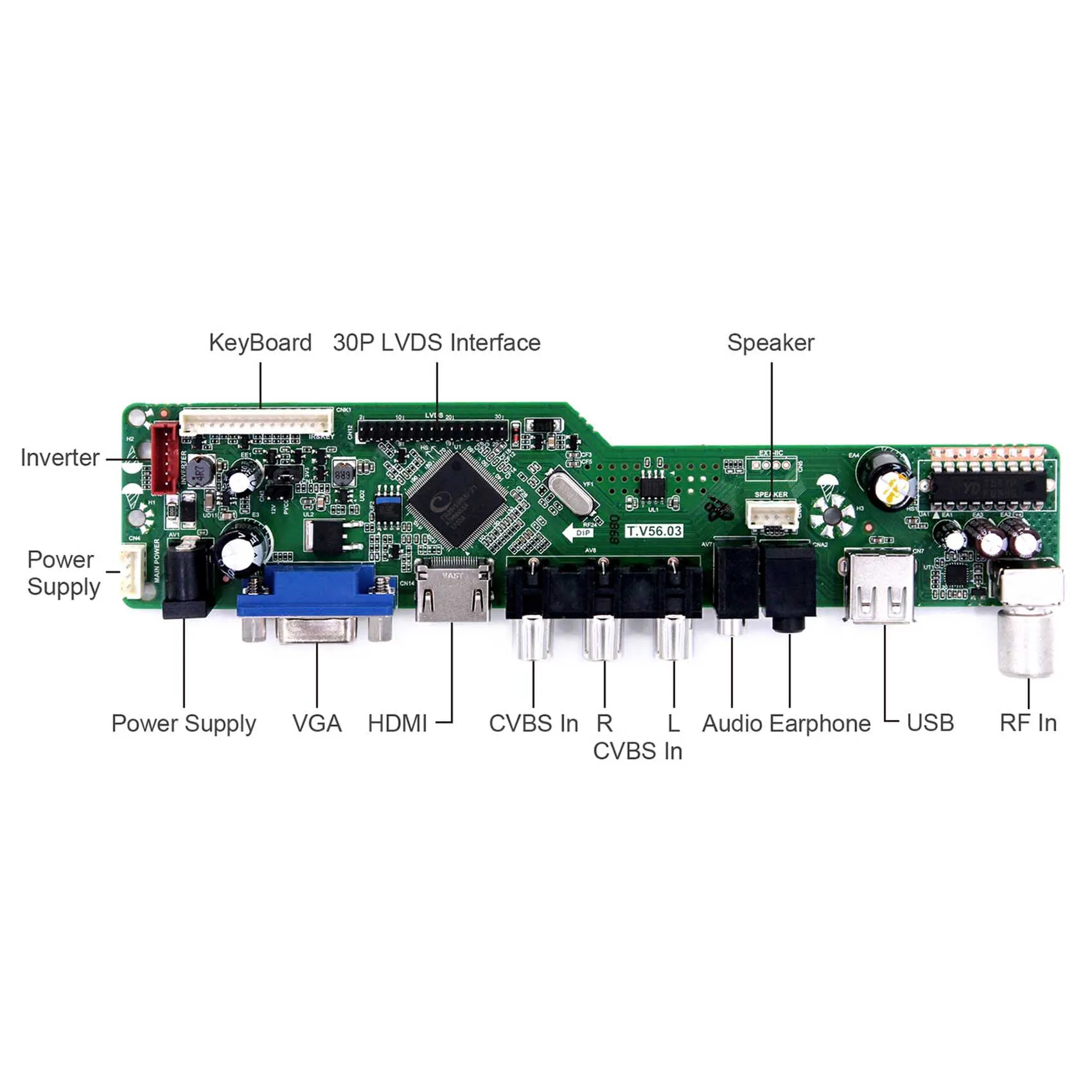 HD MI VGA USB-LCD-Controller Board Til 15.6