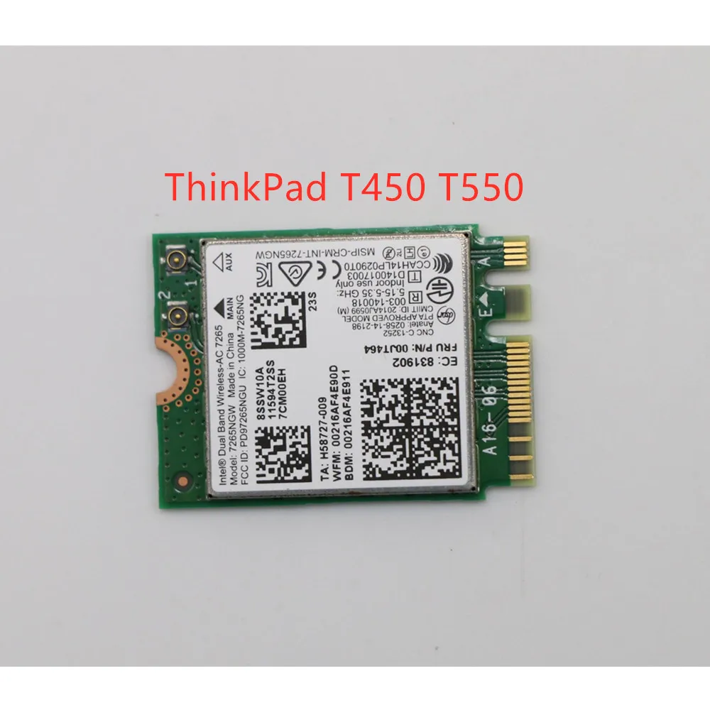 Lenovo ThinkPad T450 T550 Dual Band-2,4 G/5G Trådløs AC 7265 7265NGW WiFi Bluetooth 4.0 802.11 AC Netword Kort FRU 00JT464 0