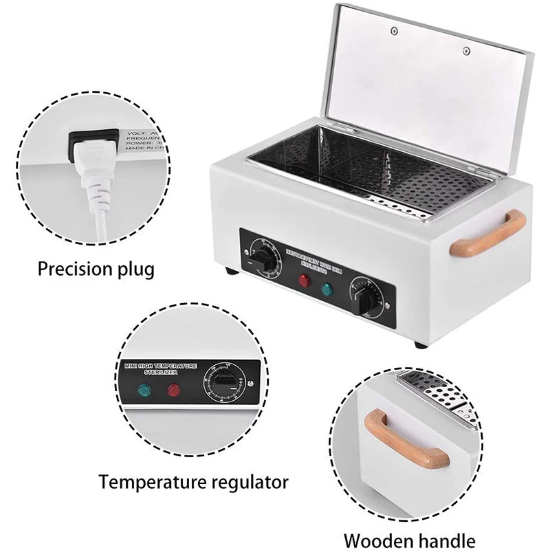 Søm Sterilisator NV-210 Sterilisation med Tør Varme, Høj Temperatur Desinfektion Box Til Manicure Salon Udstyr Søm Metal For 0