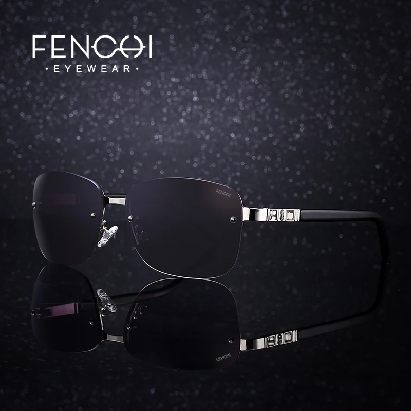 FENCHI Solbriller Kvinder Designer Mærke Luksus Uindfattede Retro solbriller Pink Spejl Rave Trendy Nuancer Oculos Feminino De Sol 0
