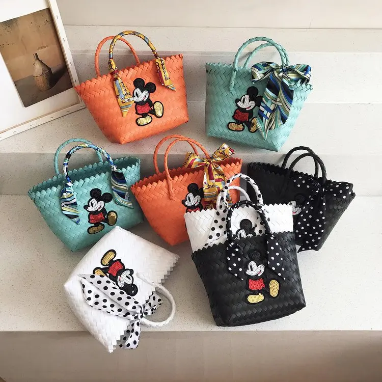 Disney tegnefilm blød taske nye damer håndtaske tegnefilm rejse Mickey vild med stor kapacitet shopping taske bærbare tote taske 0