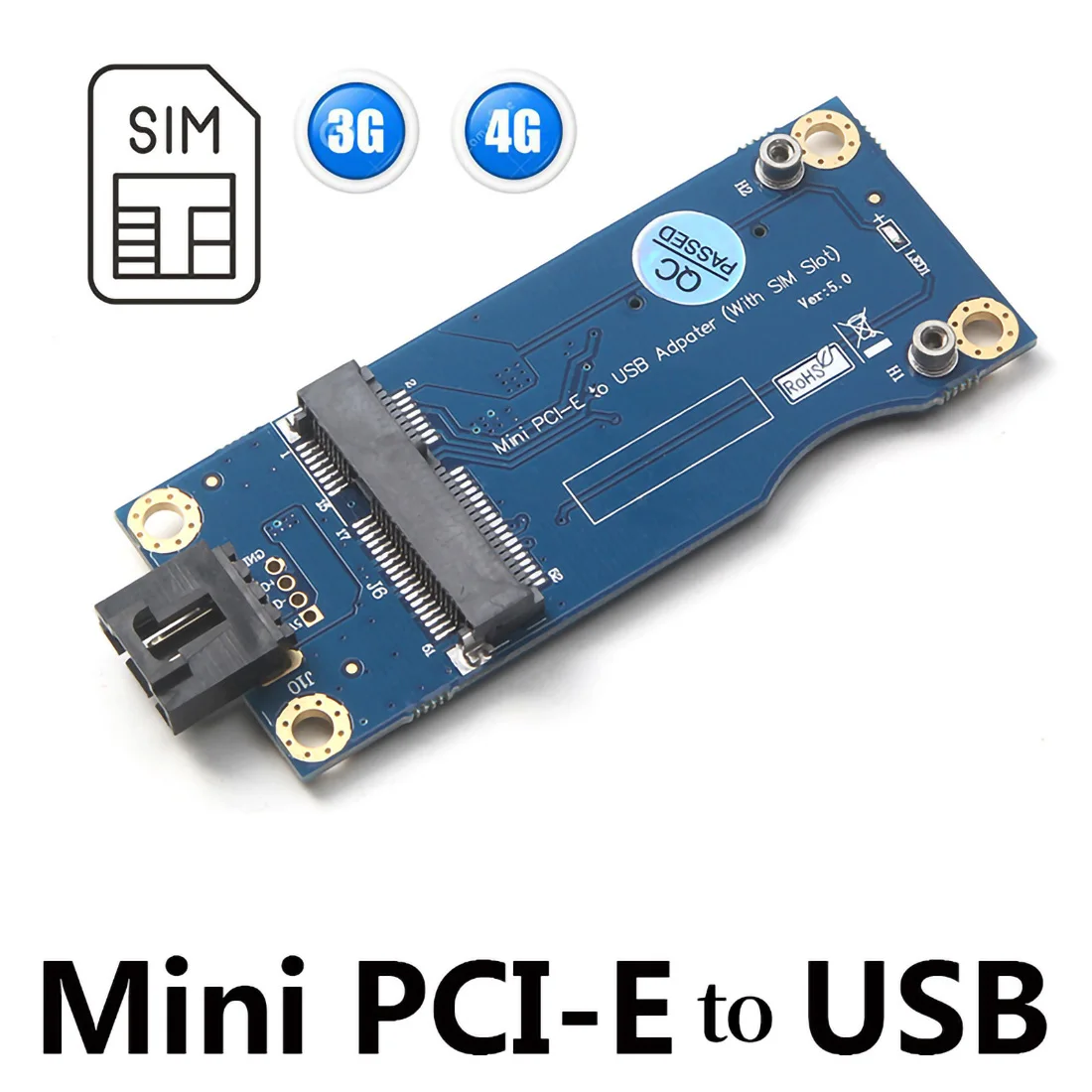 Mini-PCI-E Trådløse WWAN Test-Kort, USB-4Pin MiniPCI Express-Adapter med SIM-Kort Slot til Modul 3G/4G for HUAWEI, SAMSUNG ZTE 0