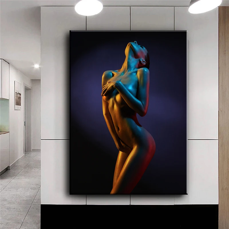 Kvinder Body Art Olie Maleri på Lærred Sexet Nøgen Væg Kunst, Plakater, Print Væg Billeder til stuen Hjem Væggen Cuadros Indretning 0