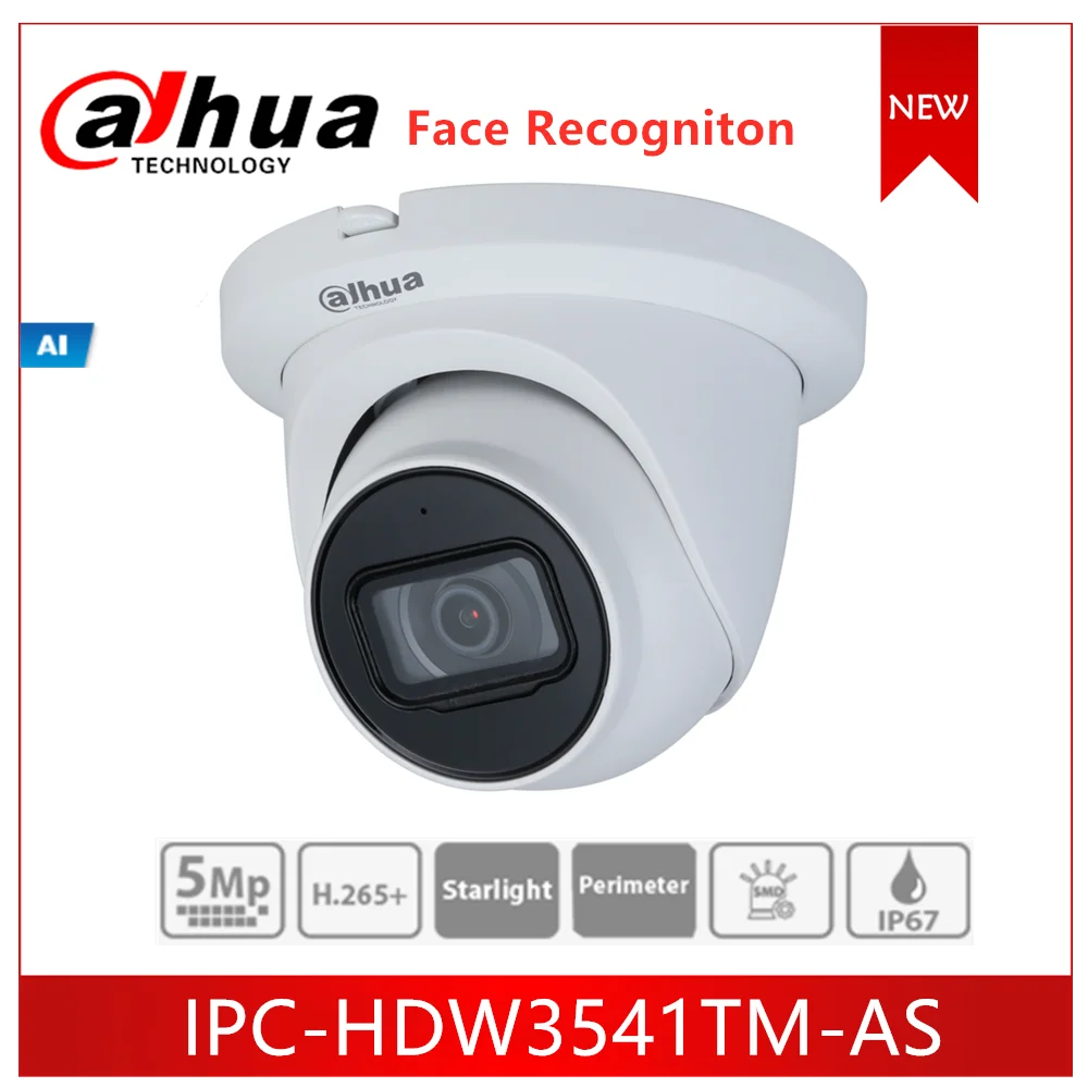 Dahua 5MP Kamera IPC-HDW3541TM-SOM Lite AI IR Fast brændvidde Øjeæblet Netwok IP-Kamera, Face Recogniton indbygget Mic IR-50m 0