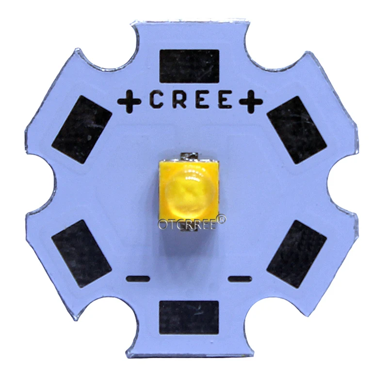 10stk Cree XTE LED XT-E 1-5W LED Emitter Neutral Hvid 4000-4500K, Kold Hvid 6500-7000K LED med 20MM PCB 0