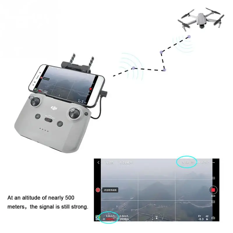 5,8 GHz RC Drone, Black Tilbehør Holdbar Styrke YAGI Antenne Forstærker Plug And Play For DJI Mavic Air 2 Remote Controller 0