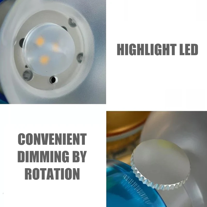 Retro Stil USB-Genopladelige LED-Blæser Kontrol Lampe 0,4 W Justerbar Bærbare Night Light Bruser Lamper til Hjemmet, Camping, jeg 0