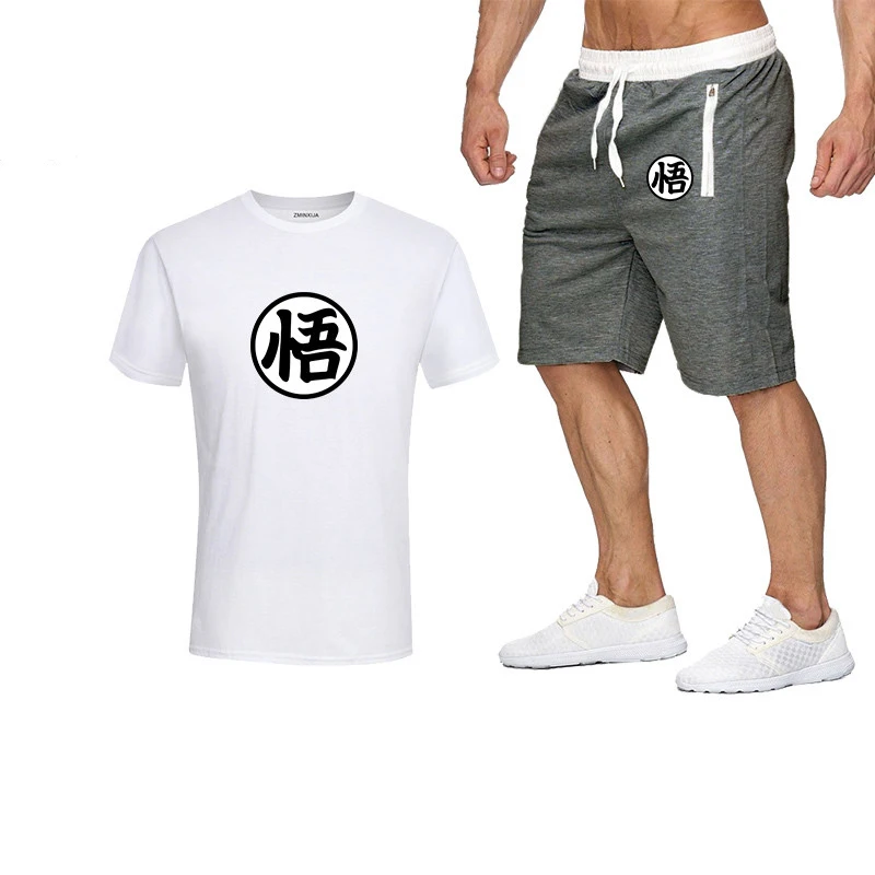 2020 Fashion t-shirt, Shorts Sæt Mænd Sommeren 2pc Træningsdragt+Shorts Sæt Stranden Herre Casual t-Shirts Sæt Sportswears 0