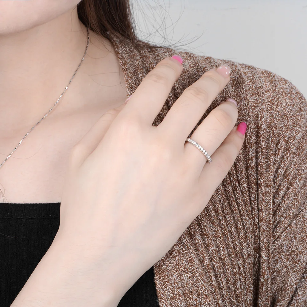 Luksus Østrigske Krystal Finger Evighed Mode kvindelige Ring med AAA Cubic Zirconia Krystal Runde Ringe Bryllup Kvinder Smykker 0