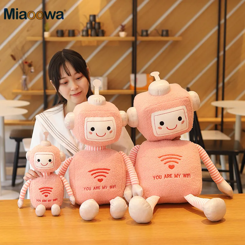 27-55cm Kawaii Sjove Wifi Robot Dukke Fyldt Tegnefilm Plys Legetøj til Børn Blød Pude Kreative Fødselsdag Gave til Børn, Baby 0