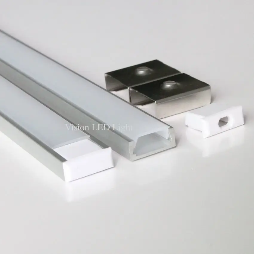 30m(30stk) en masse, 1m pr stykke, led aluminium profil til led strips, klart dække og mælkeagtig diffuse cover er til rådighed 0