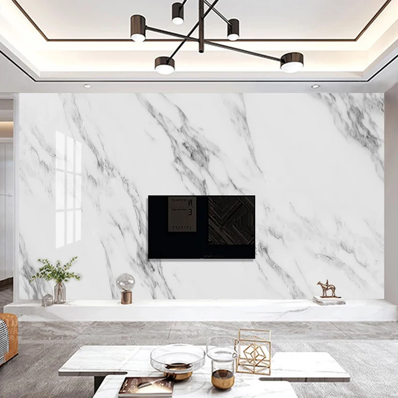 Brugerdefineret Vægmaleri Moderne 3D-Stribe Jazz Hvide Marmor-Tapet Opholdsstue, TV, Sofa Baggrund Væggen Papel De Parede Sala 0