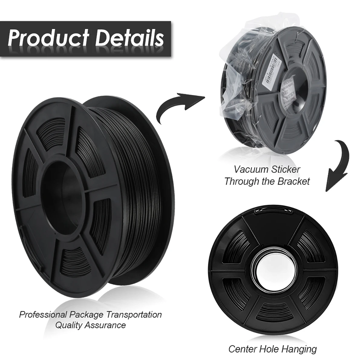Enotepad PLA Carbon fiber 1 kg 2.2 lbs 3D-Printer Filament ingen boble 1.75 mm svært glødetråd til afføring model udskrivning 0