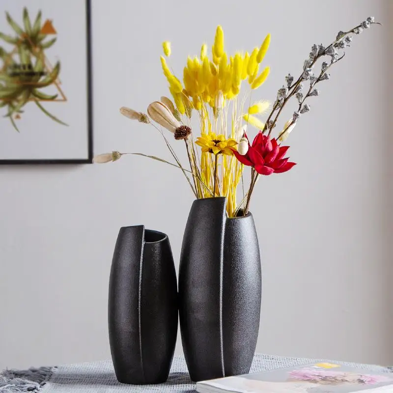 Nordic Style Flower Vase Dekoration Hjem Hvide Vaser Efterligning Keramik Vase Flower Pot Indretning Kurv Uden Blomst I Stor Størrelse 0