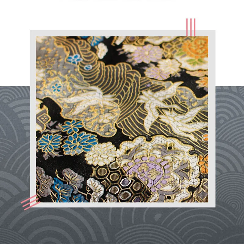 CF527 1måleren Kranen Jacquard Nishijin Brocade Fabric Kinesisk Qipao Cheongsam/Japansk Kimono Tøj Stof DIY Syning Klud 0