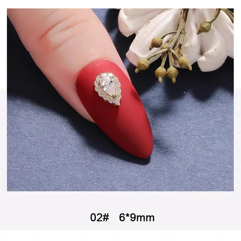 10stk 3D legering Zircon Nail art Tilbehør luksus månen zircon bore neglene smykker top-niveau nail beauty dekorationer 0