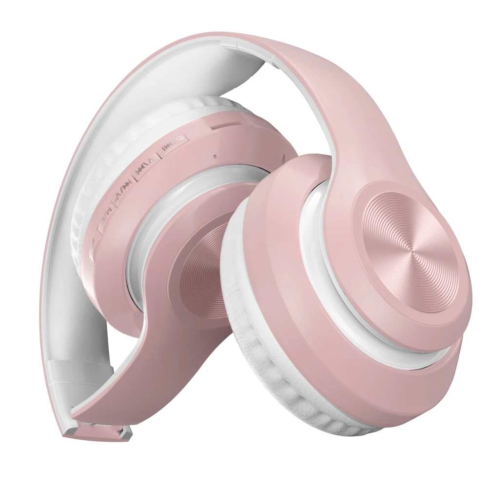 P68 Bluetooth-5.0 Trådløse Headset Sammenklappelig Tf Kort Genopladelige HiFi Lydkvalitet Macaron Farve Headset Til Unge Piger 0