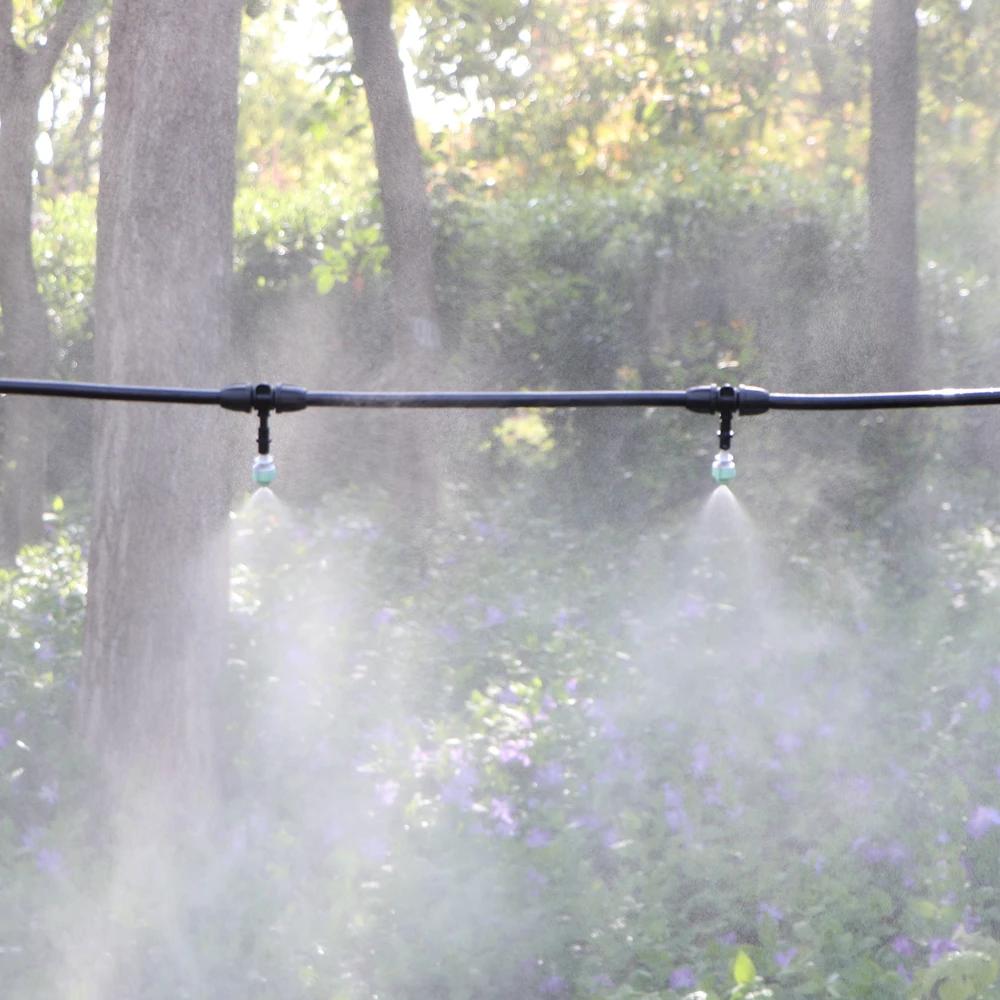 Justerbar Spray Køling Dyse Have Vanding Vanding Dripper Sprinkler på Tværs af Dug Forstøvning System Med 6 mm Stik 0