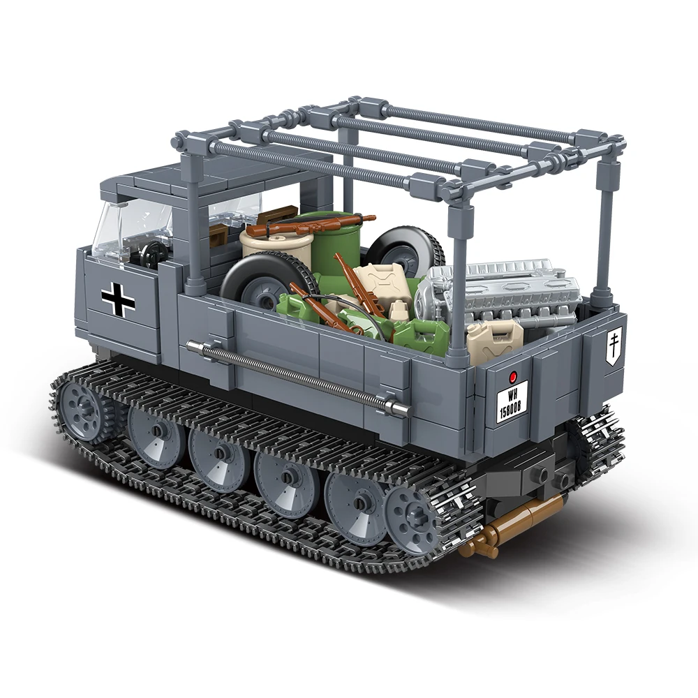 Hær World War II-tysk Halvdelen Spores pansret køretøj Militære RaupenSchlepper Ost køretøj byggesten Børn, Legetøj Til Børn 0