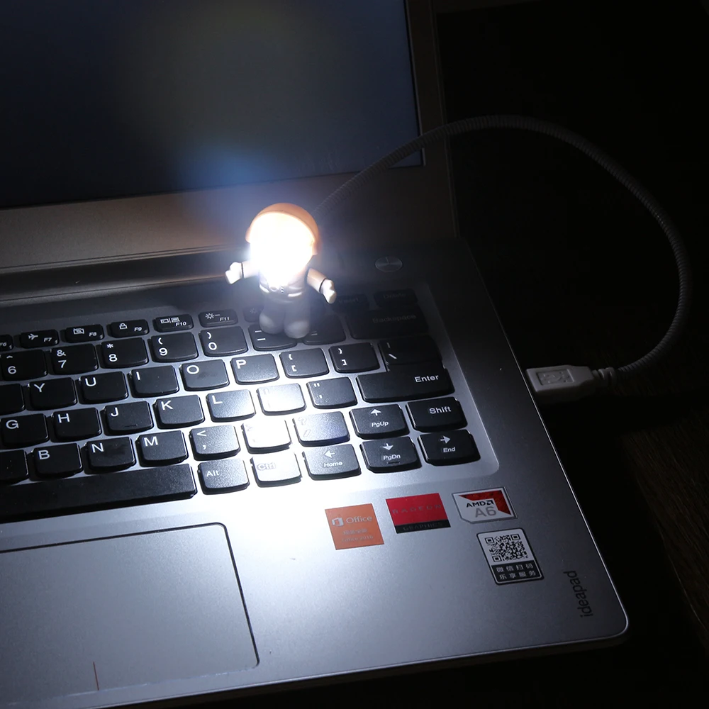 Mini læselampe USB-Rør For Computer-Bærbar PC, Notebook Ren Hvid Bærbare Spaceman Astronaut LED Nat Lys Justerbar 0