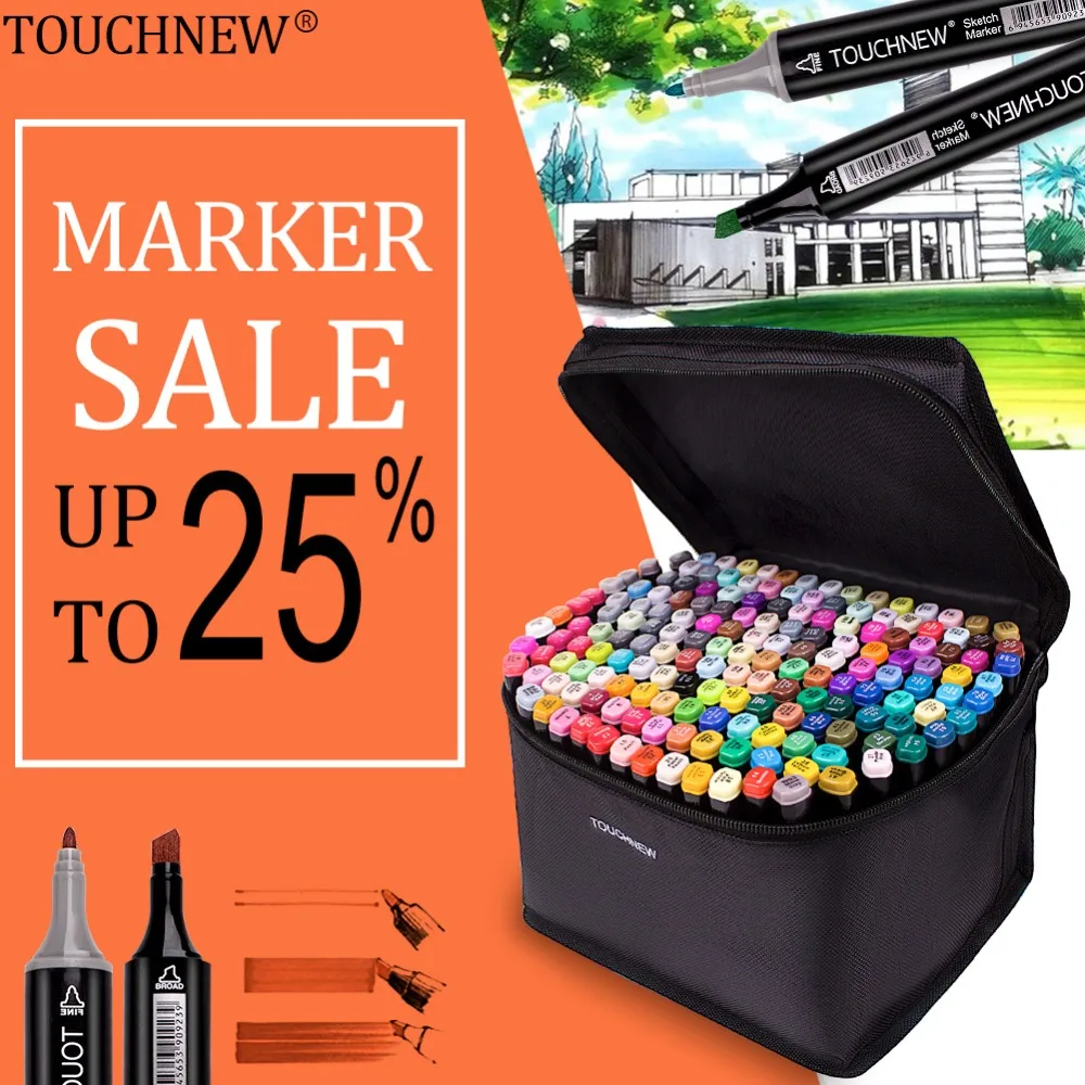 TOUCHNEW Permanent Markører Alkohol Ink-Markører Dual Brush Tips Professionel Tegning Markør Set Art Design 30/40/60/80/168 Farver 0