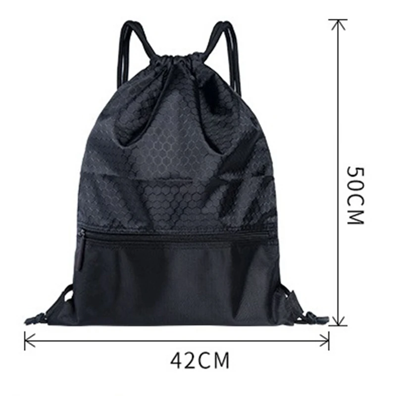 2Pcs Outdoor Ultralight Backpack Football Basketball Drawstring Bags with Zipper Pocket for Teens Men Women Gym Sports 0
