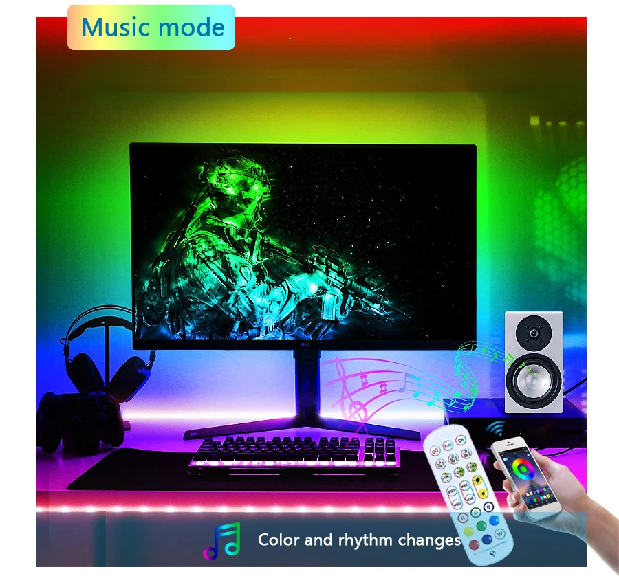 Led Strip Musik WiFi Smart Controller SMD 5050 2835 5M 10M 15M 20M Ikke-Vandtæt RGB Bånd DC12V Bånd Diode LED lysbånd 0